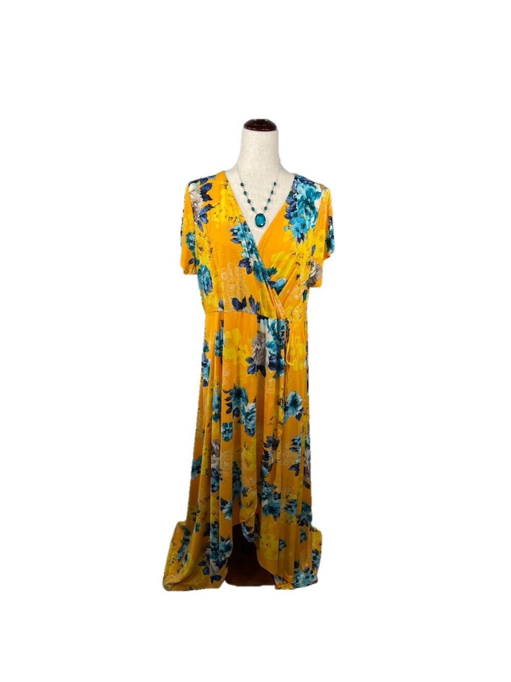 #107 Plus size Floral Long Dress 1X 2x 3x